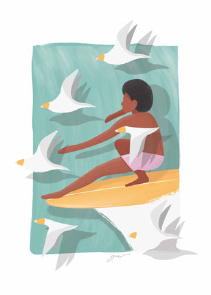 StudioTrev Trevor Humphres Longboard Birdman Ansichtkaart