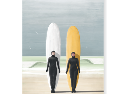 StudioTrev Trevor Humphres Surfergirls Winter Ansichtkaart