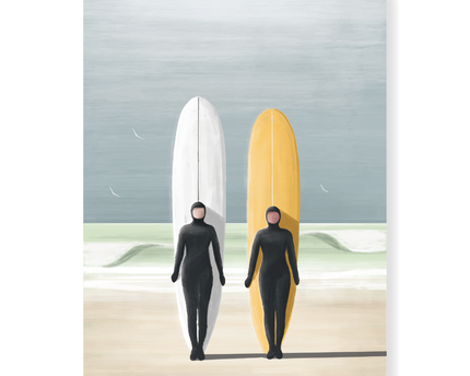 StudioTrev Trevor Humphres Surfergirls Winter Ansichtkaart
