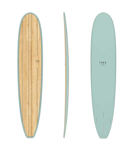 Torq Torq Longboard TET - Futures - 2 + 1 Fin - Wood Deck 9'1 Palm Green
