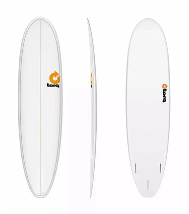 Torq Torq V+ TET Surfboard 7'4" Futures - 3 Fin - White Pinline