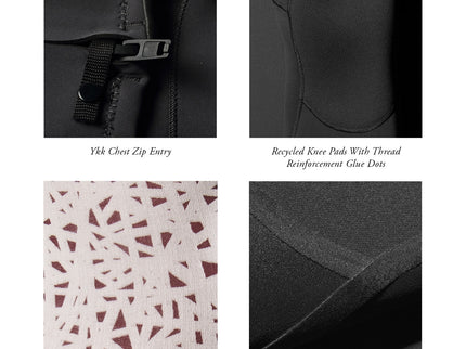 Vissla Vissla 7 Seas 5/4 Heren Hooded Wetsuit Black