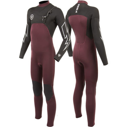 Vissla Vissla 7 Seas Boys 3/2 Bolt Wetsuit Chest Zip - Wine