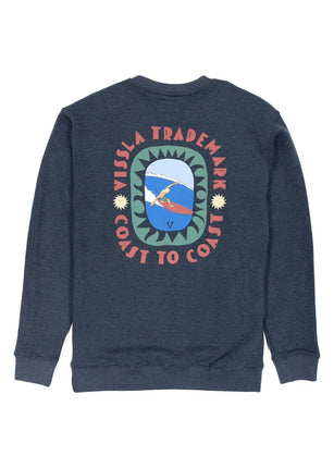 Vissla Vissla Heren Coastal Life Eco Fleece Crewneck Black Heather