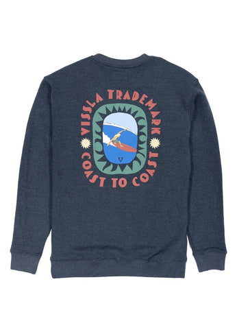 Vissla Vissla Heren Coastal Life Eco Fleece Crewneck Black Heather