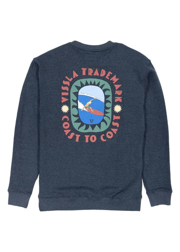 Vissla Vissla Heren Coastal Life Eco Fleece Crewneck Black Heather