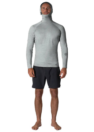 Vissla Vissla Heren Warm Seas Eco Hooded LS Lycra Grey Heather