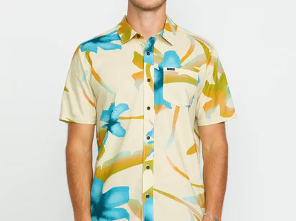Volcom Volcom Heren Tracers SS Floral Shirt Light Beige