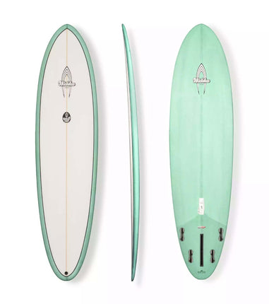 Walden Surfboards Walden Deviled Egg - Trueride PU - FCS II - 4 + 1 Fin 7'0 Teal